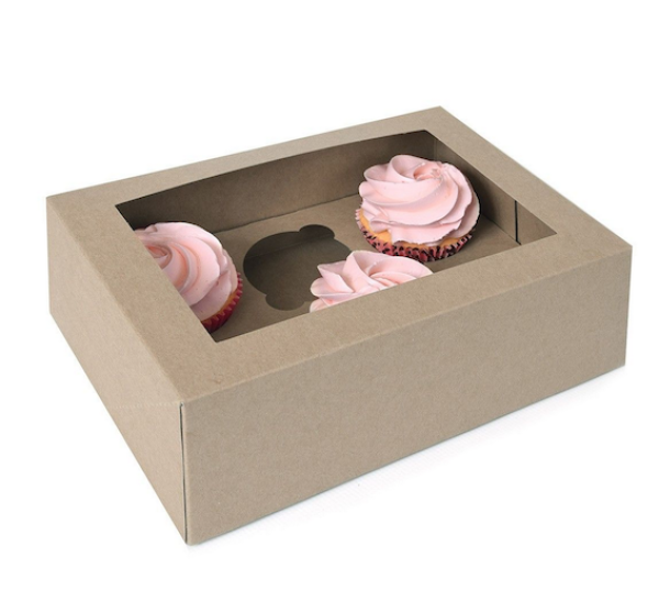 Cupcake Box Kraft für 6 Cupcakes